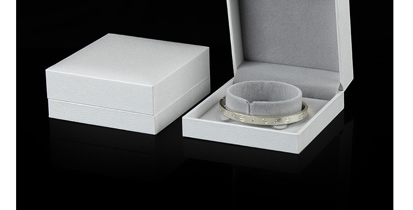 Fashion White Bracelet Box White Leather-filled Paper Storage Box,Beads