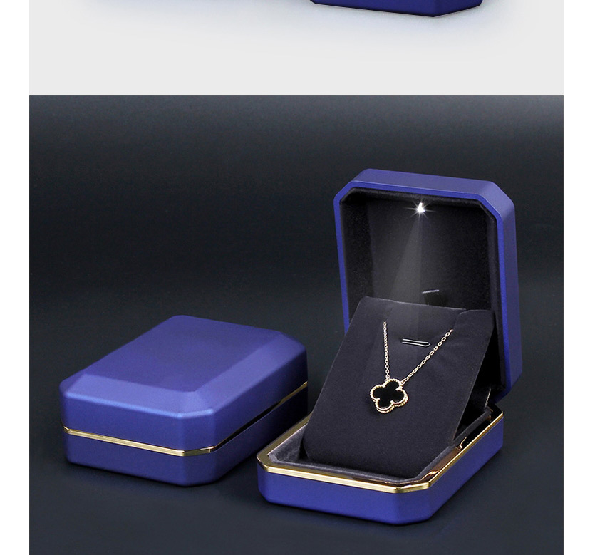 Fashion White Chain Box White Paint Led Octagonal Ring Box With Light,Jewelry Packaging & Displays