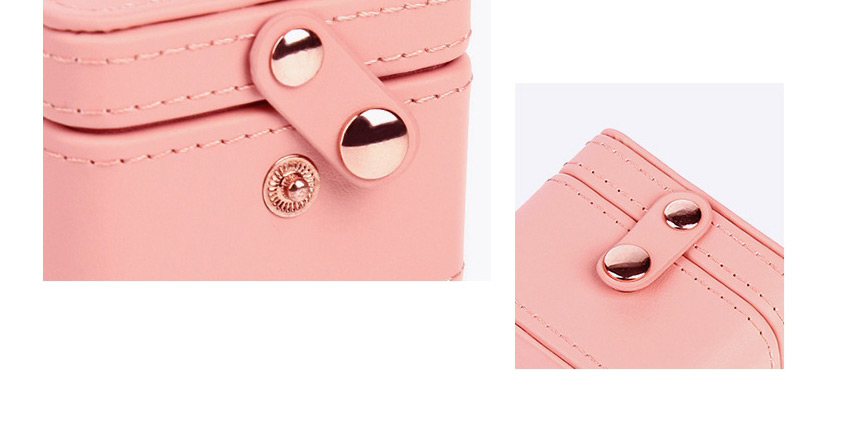 Fashion Pink Pu Multifunctional Storage Box,Beads