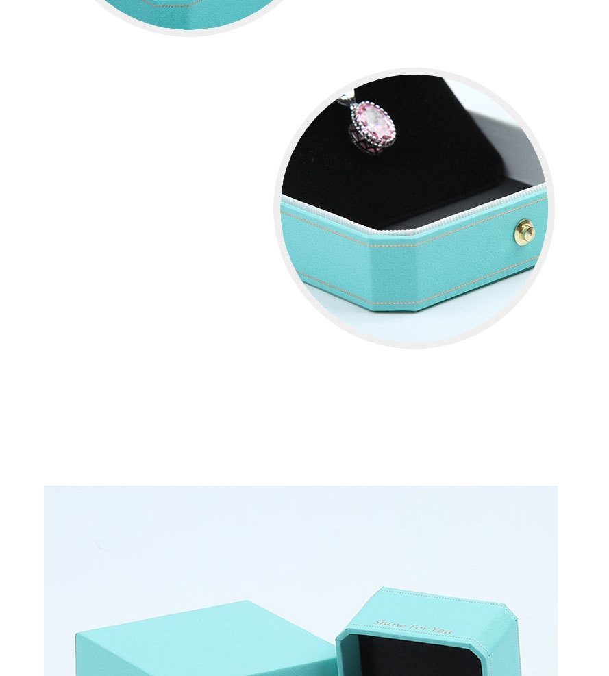 Fashion Pair Ring Box Mint Green Octagonal Jewelry Box,Jewelry Packaging & Displays