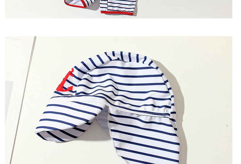 Fashion Boys Siamese Blue And White Strips + Small Feet Childrens Feet Striped One-piece Swimsuit,Kids Swimwear