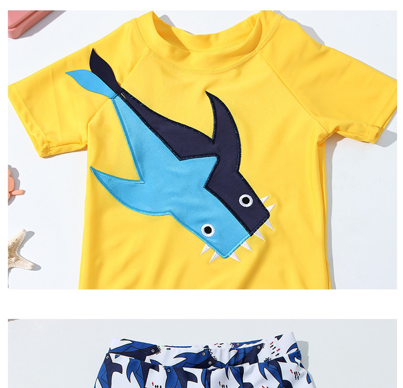 Fashion Boy Split Embroidery Shark Childrens Cartoon Split Swimsuit Suit,Kids Swimwear
