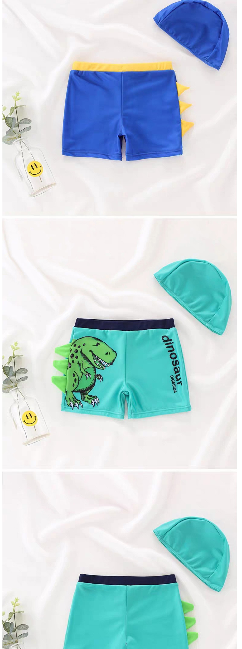 Fashion Digostar New Crocodile + Hat Childrens Cartoon Pattern Swimming Trunks Boxer Swimming Trunks + Swimming Cap Swimming Suit,Kids Swimwear
