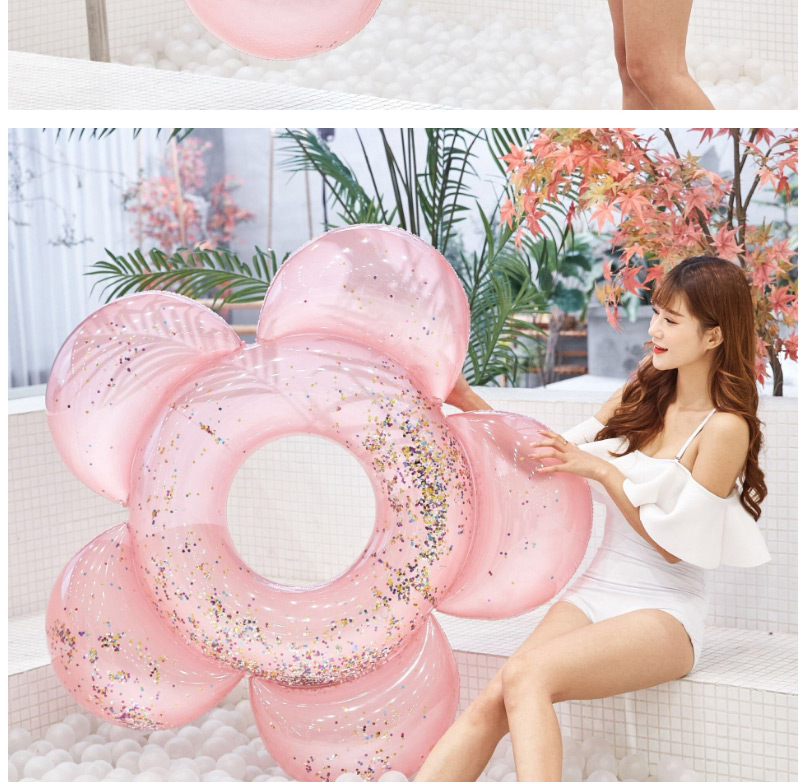Fashion Pink Flower Sequins Shiny Swimming Ring,Swim Rings