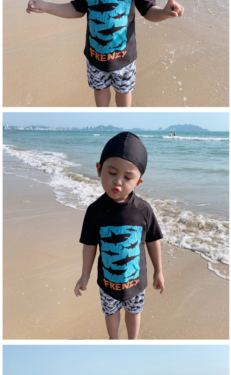 Fashion Black Shark Childrens Black Shark Split Swimsuit Swimming Trunks,Kids Swimwear