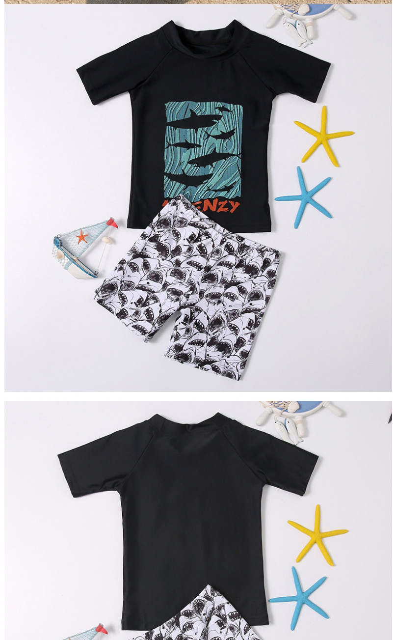 Fashion Black Shark Childrens Black Shark Split Swimsuit Swimming Trunks,Kids Swimwear