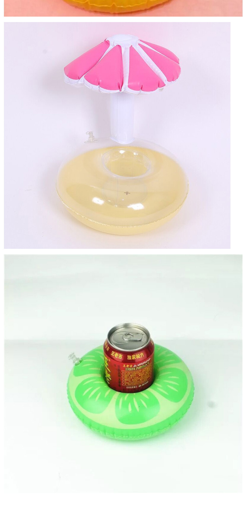 Fashion Donut Cup Holder Coffee Color Pvc Inflatable Bread Beverage Cup Holder,Swim Rings