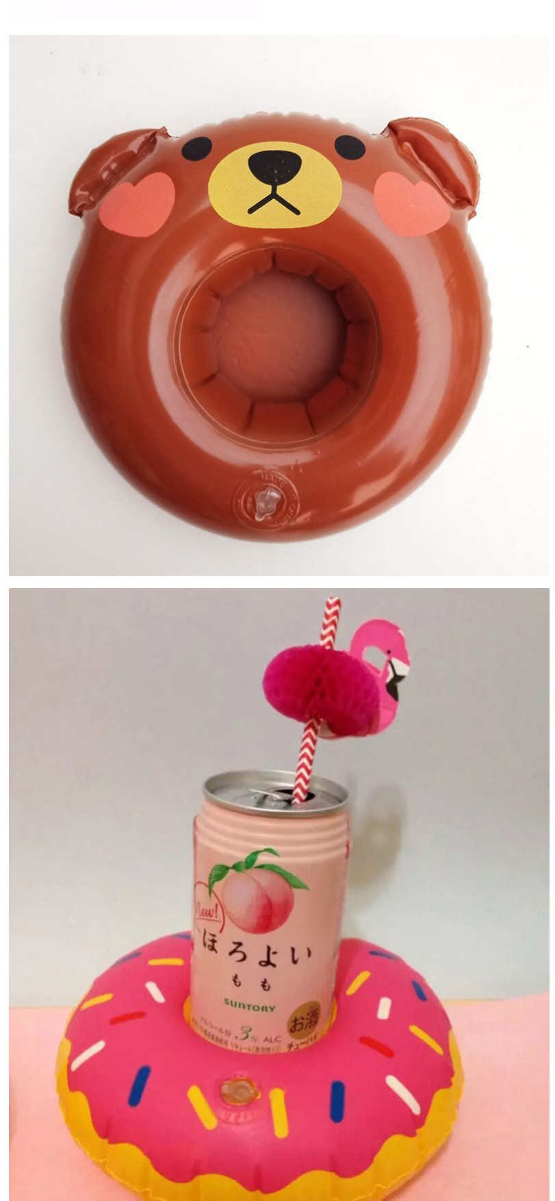 Fashion Mushroom Umbrella Cup Holder Pink Pvc Inflatable Flower Beverage Cup Holder,Swim Rings