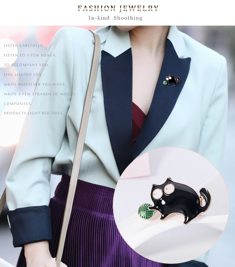 Fashion Black Alloy Dripping Animal Brooch,Korean Brooches