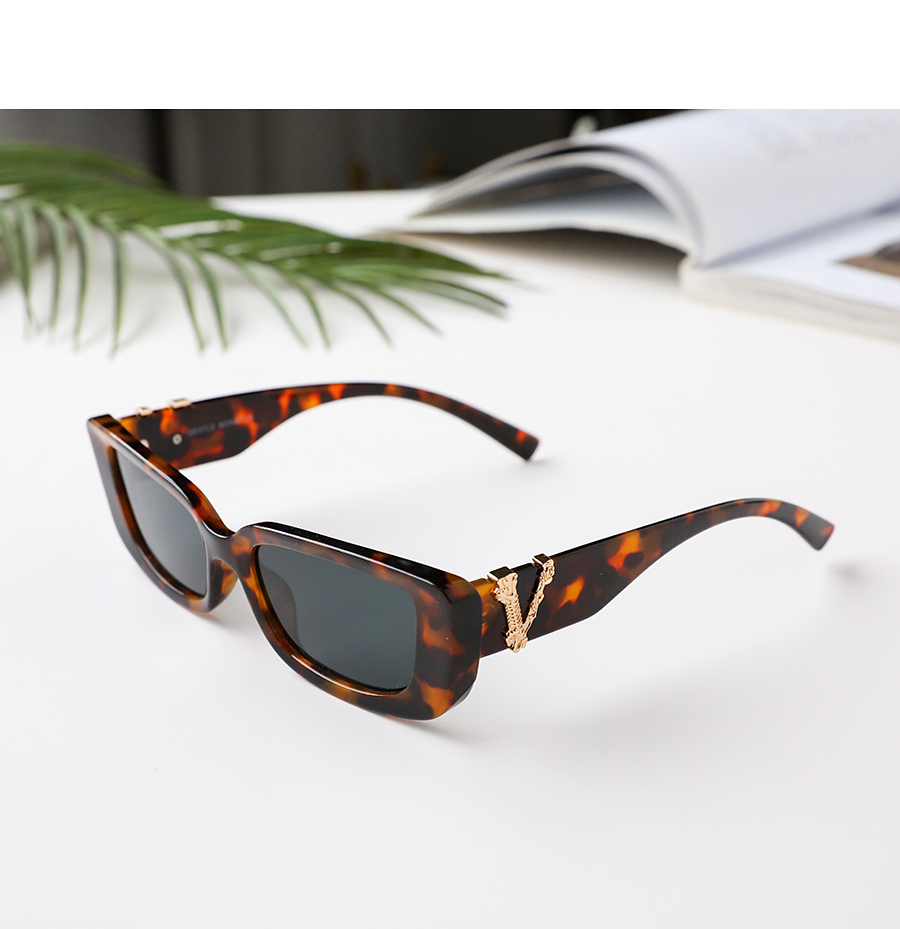 Fashion Black Resin Geometric Sunglasses,Women Sunglasses