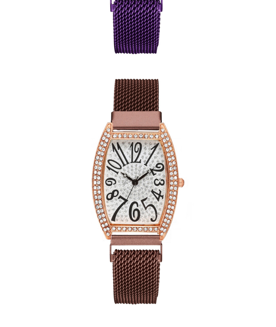 Fashion Brown Magnet Digital Gypsophila Watch,Ladies Watches