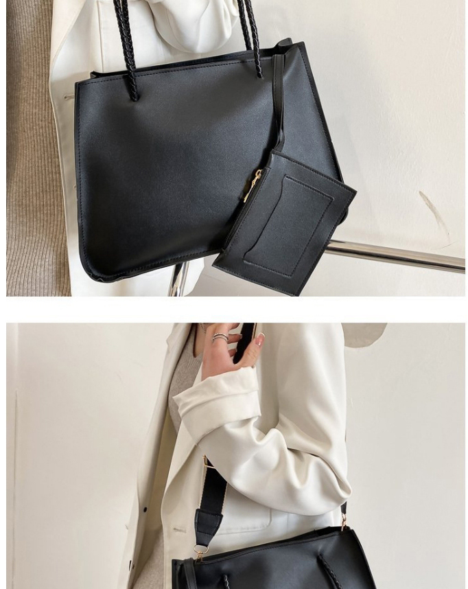 Fashion Black Textured Large-capacity One-shoulder Handbag,Handbags