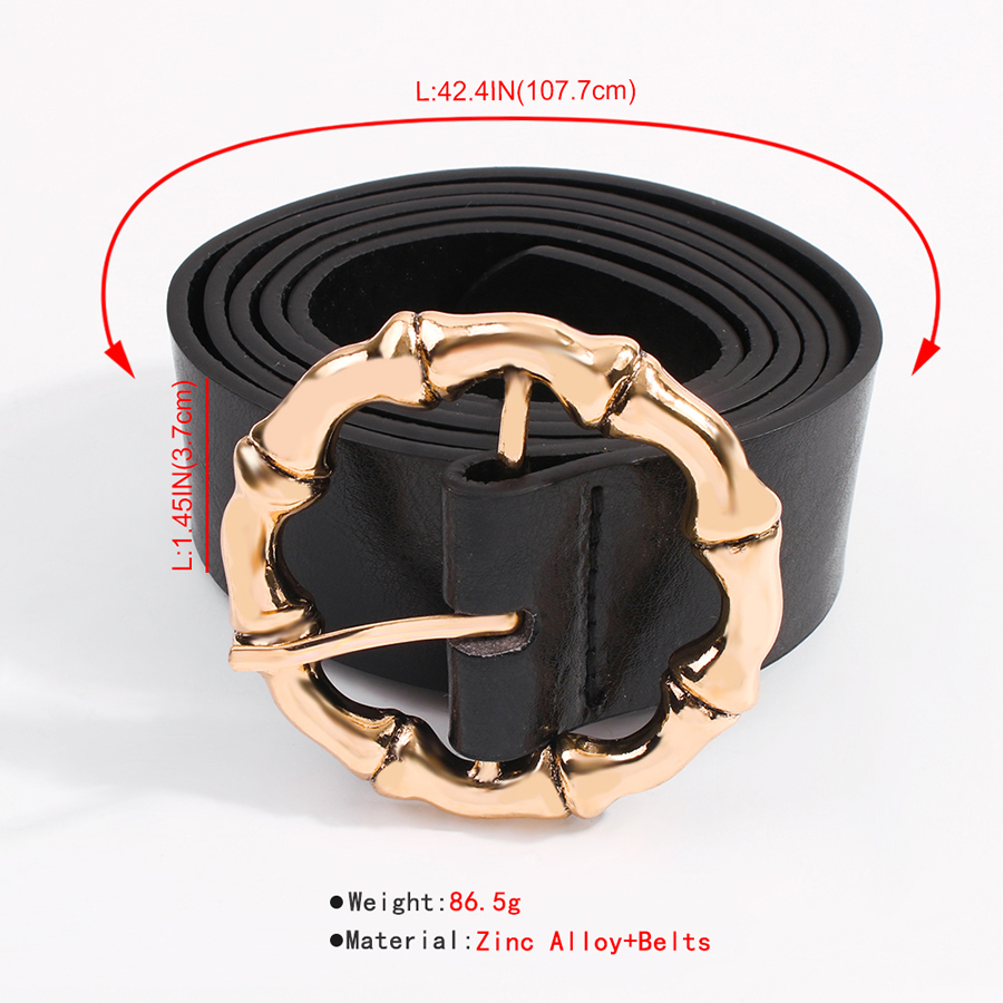 Fashion White K Semicircle Chain Pu Alloy Geometric Shape Belt,Wide belts