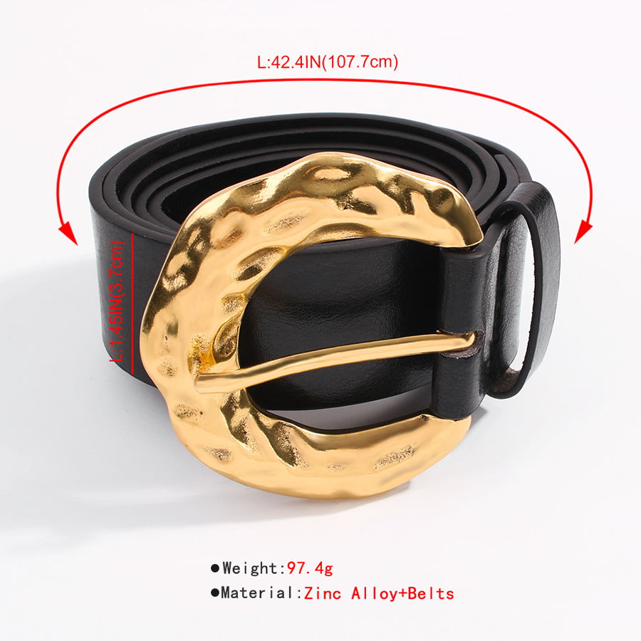 Fashion Golden Half Wreath Pu Alloy Geometric Shape Belt,Wide belts