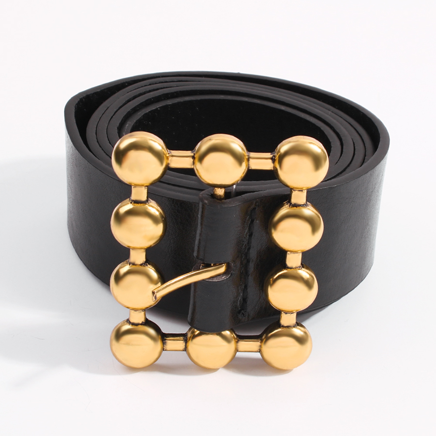 Fashion Golden Semicircle Pu Alloy Geometric Shape Belt,Wide belts