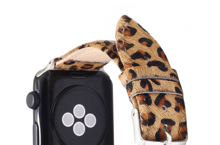 Fashion Khaki 42mm/44mm Horsehair Leopard Spotted Strap,Ladies Watches