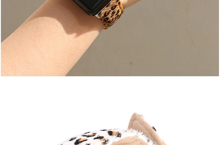 Fashion Gray 42mm/44mm Horsehair Leopard Spotted Strap,Ladies Watches