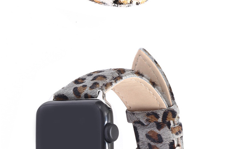 Fashion Gray 38mm/40mm Horsehair Leopard Spotted Strap,Ladies Watches