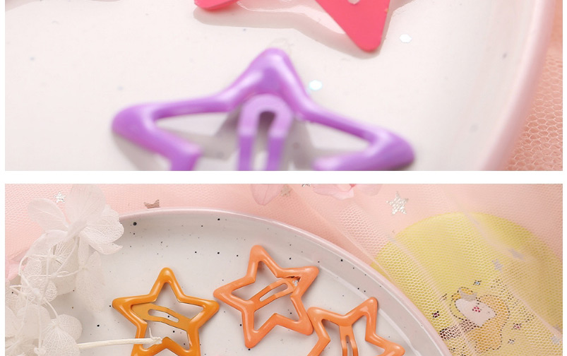 Fashion Color 3 Five-pointed Star Hairpin,Hairpins