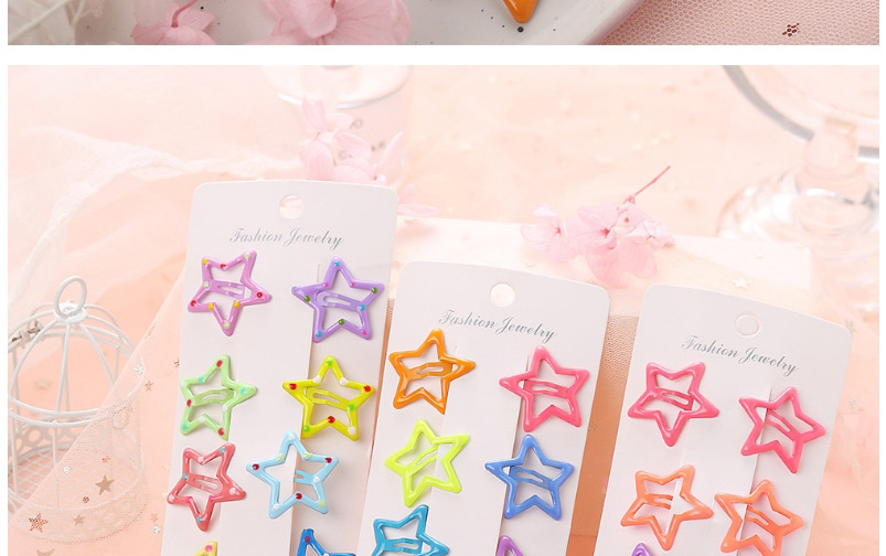 Fashion Color 4 Five-pointed Star Hairpin,Hairpins