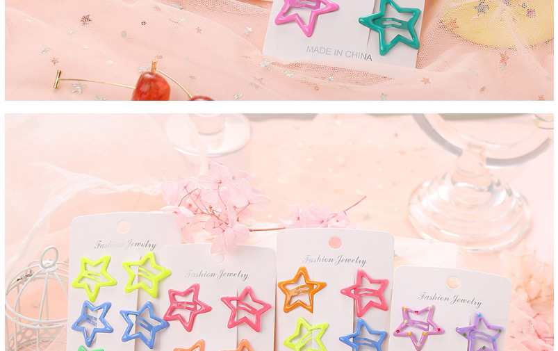 Fashion Color 3 Five-pointed Star Hairpin,Hairpins
