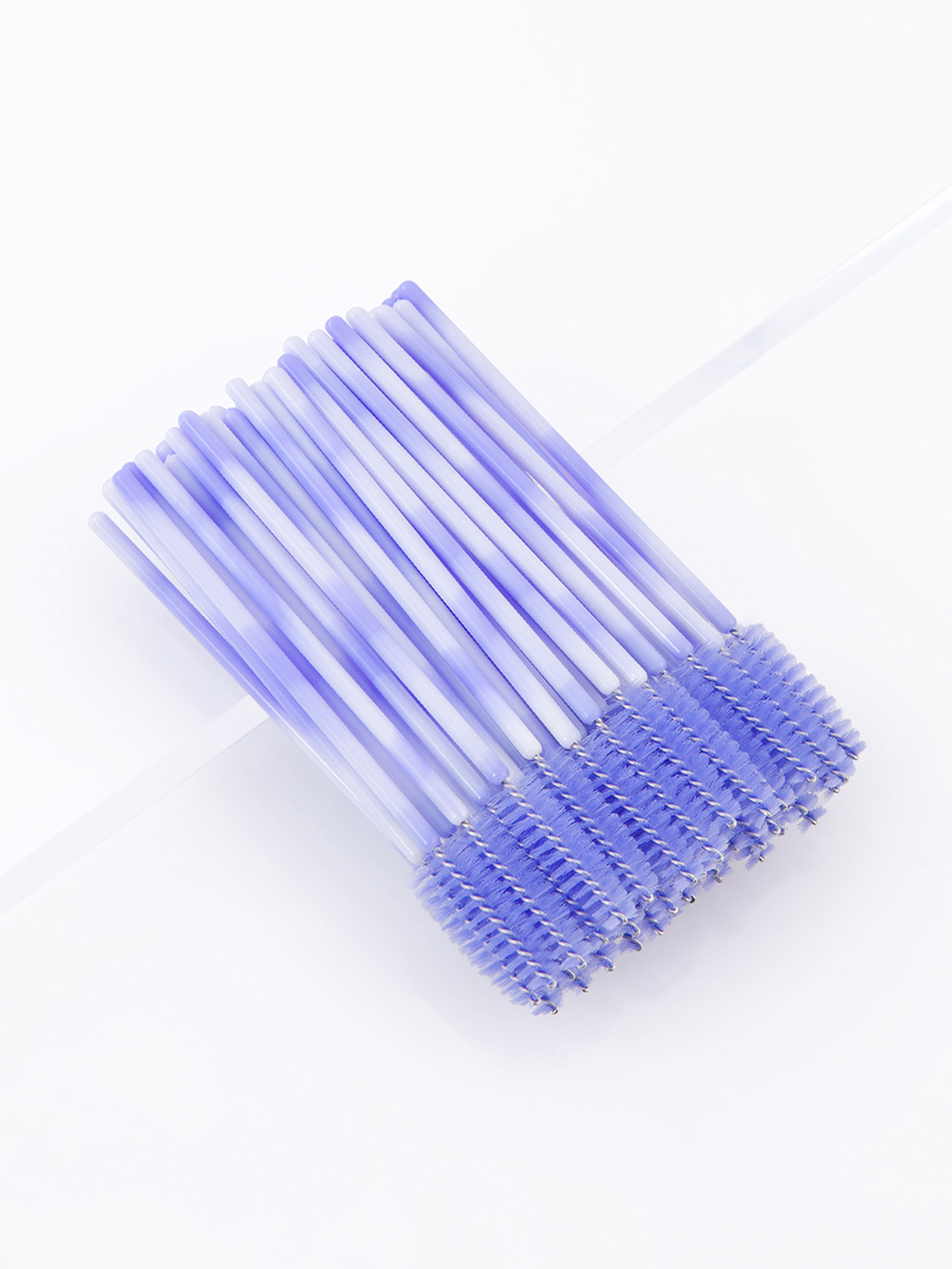 Fashion Light Purple Disposable Eyelash Brush Double Color 50pcs,Beauty tools