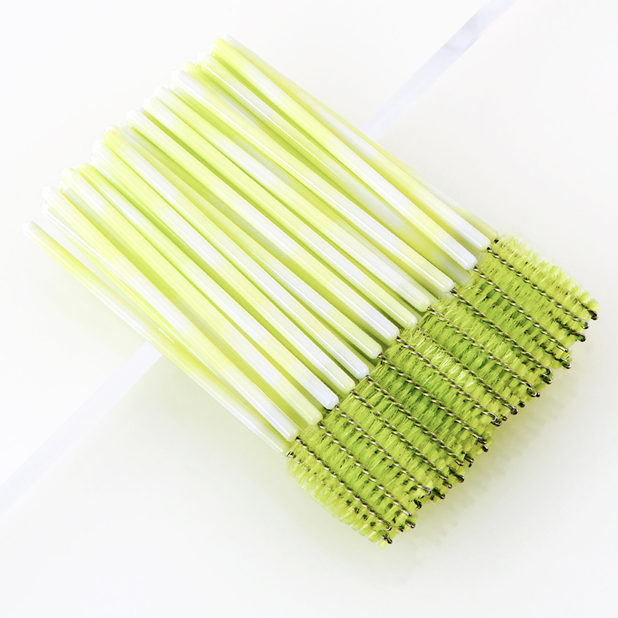 Fashion Light Green Disposable Eyelash Brush Double Color 50pcs,Beauty tools