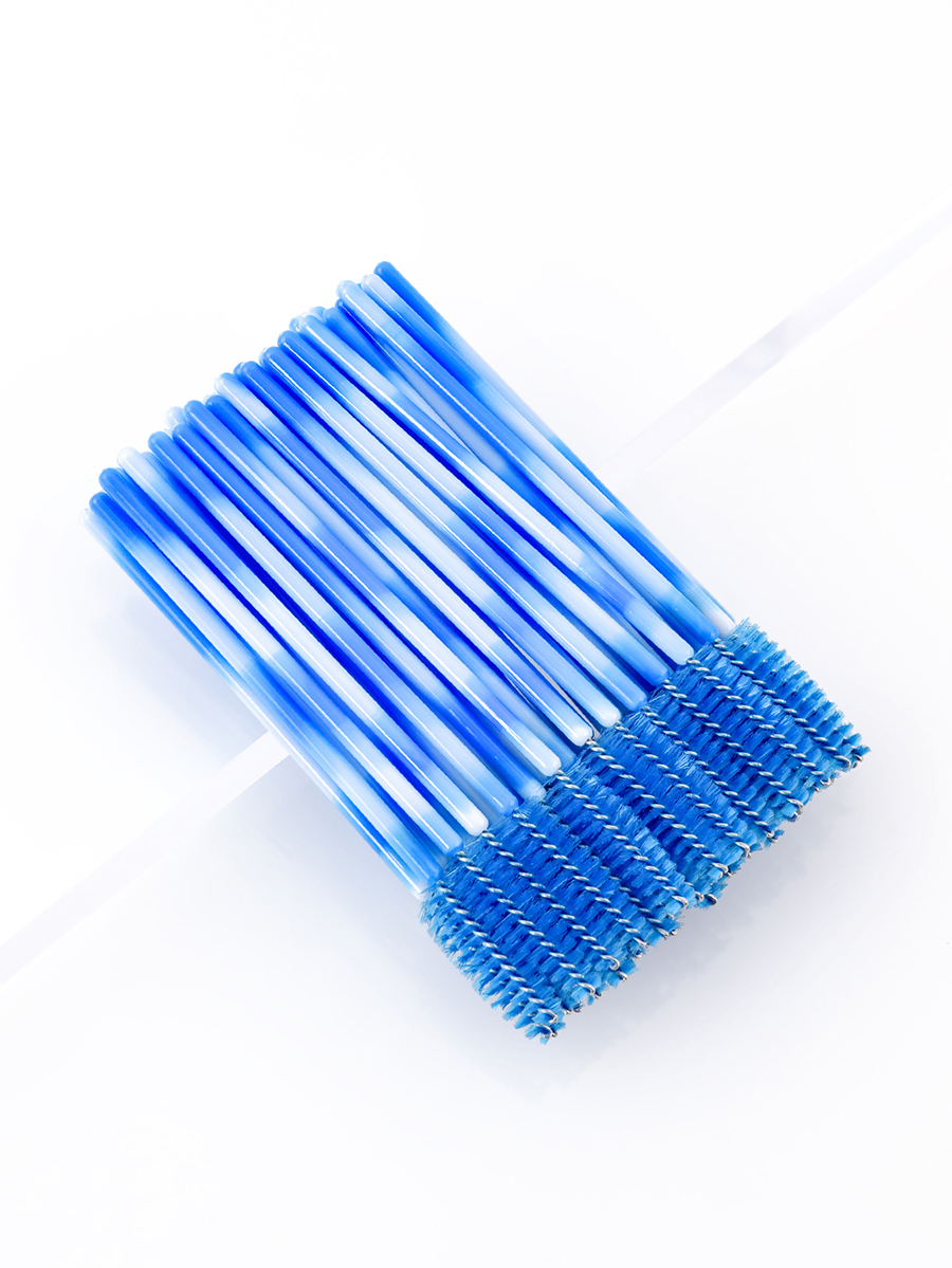 Fashion Light Blue Disposable Eyelash Brush Double Color 50pcs,Beauty tools