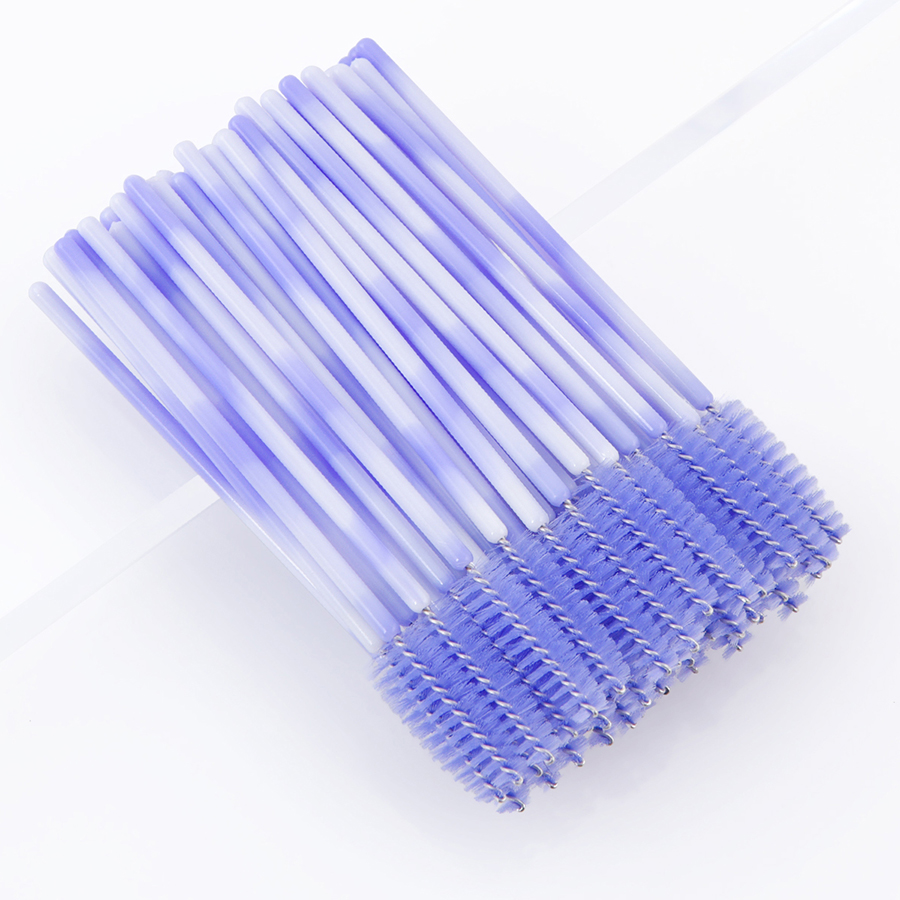 Fashion Light Purple Disposable Eyelash Brush Double Color 50pcs,Beauty tools