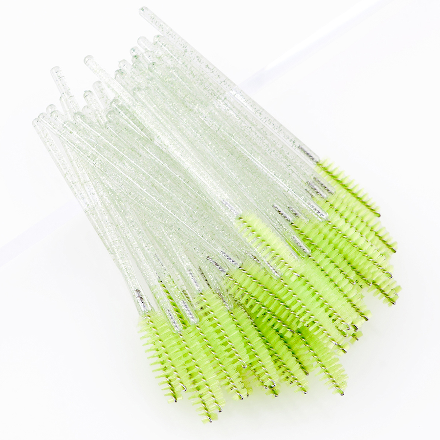 Fashion Light Green Disposable Eyelash Brush Crystal 50pcs,Beauty tools