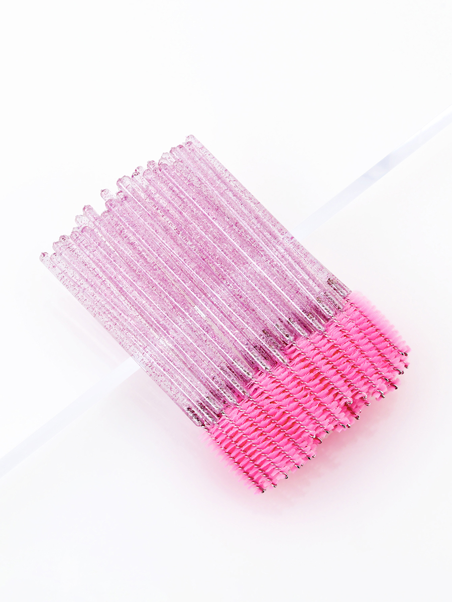 Fashion Rose Red Disposable Eyelash Brush Crystal 50pcs,Beauty tools