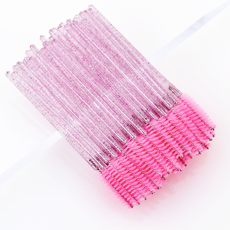 Fashion Rose Red Disposable Eyelash Brush Crystal 50pcs,Beauty tools