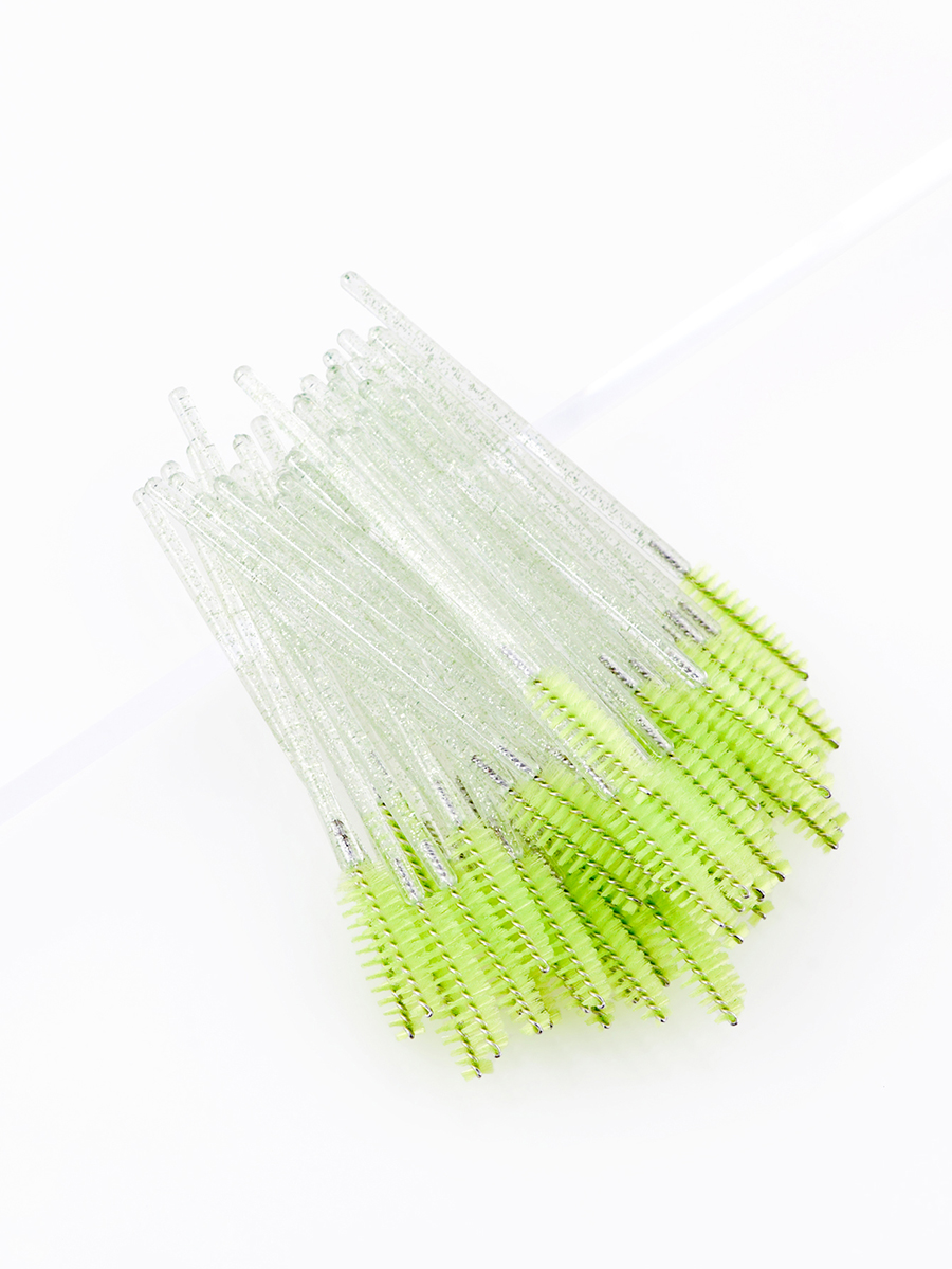 Fashion Light Green Disposable Eyelash Brush Crystal 50pcs,Beauty tools