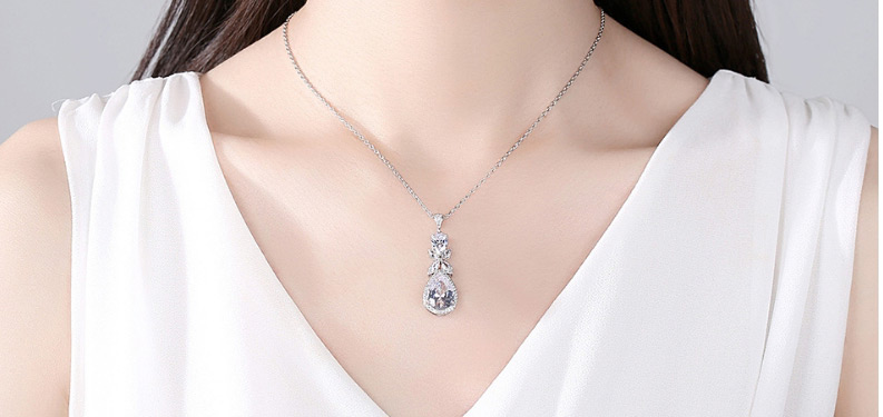 Fashion Platinum Drop-shaped Necklace,Necklaces