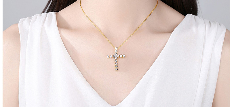 Fashion Gold Color Cross Necklace,Necklaces