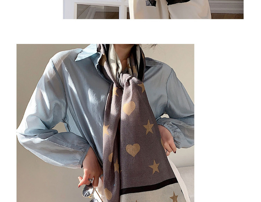Fashion Love Five-pointed Star Cotton And Linen Shawl Sunscreen Silk Scarf,Thin Scaves