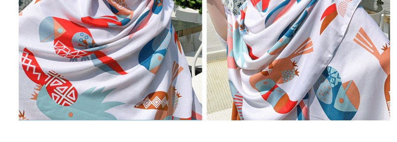 Fashion Pink Parrot Sunscreen Shawl Thin Super Large Silk Scarf,Thin Scaves