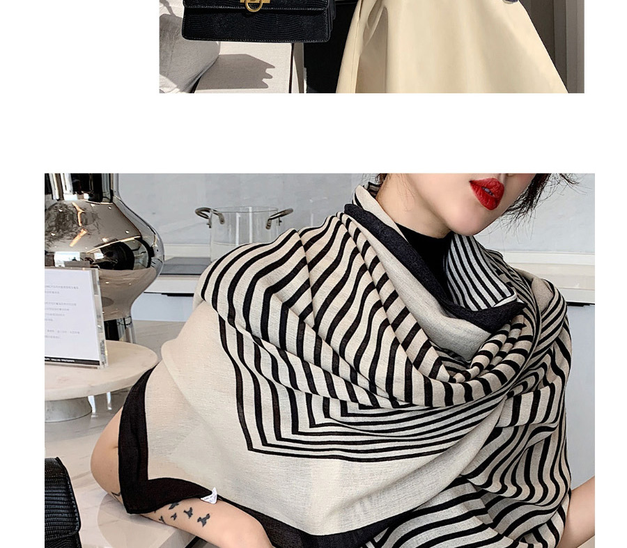 Fashion Stripe Oversized Shawl Sunscreen Silk Scarf,Thin Scaves