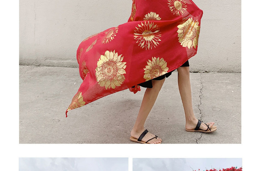 Fashion Red Bronzing Cotton And Linen Silk Scarf,Thin Scaves