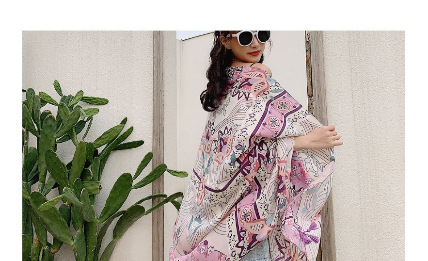 Fashion Pink Flowers Cotton And Linen Thin Sunscreen Shawl Silk Scarf,Thin Scaves