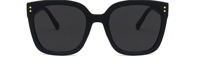 Fashion Bright Black All Gray-gold Square Cutout Sunglasses,Women Sunglasses