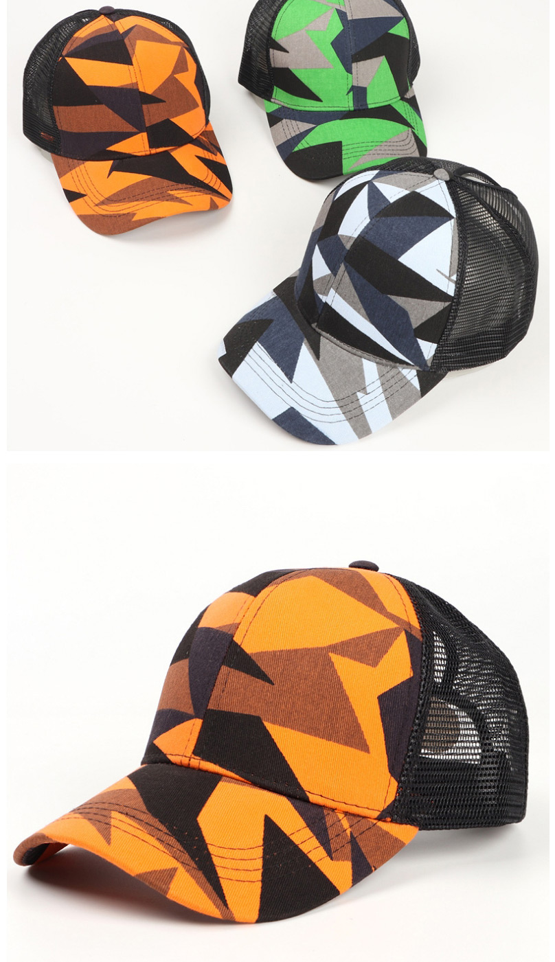 Fashion Triangle Orange Camouflage Hole Graffiti Tie-dye Baseball Cap,Baseball Caps