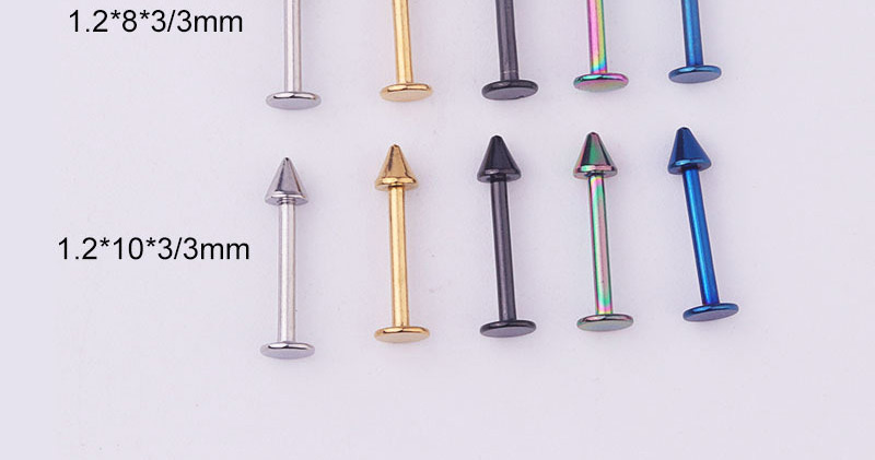 Fashion 5 Mixed Colors Stainless Steel Piercing Spherical Lip Nail (1pcs),Lip Rings