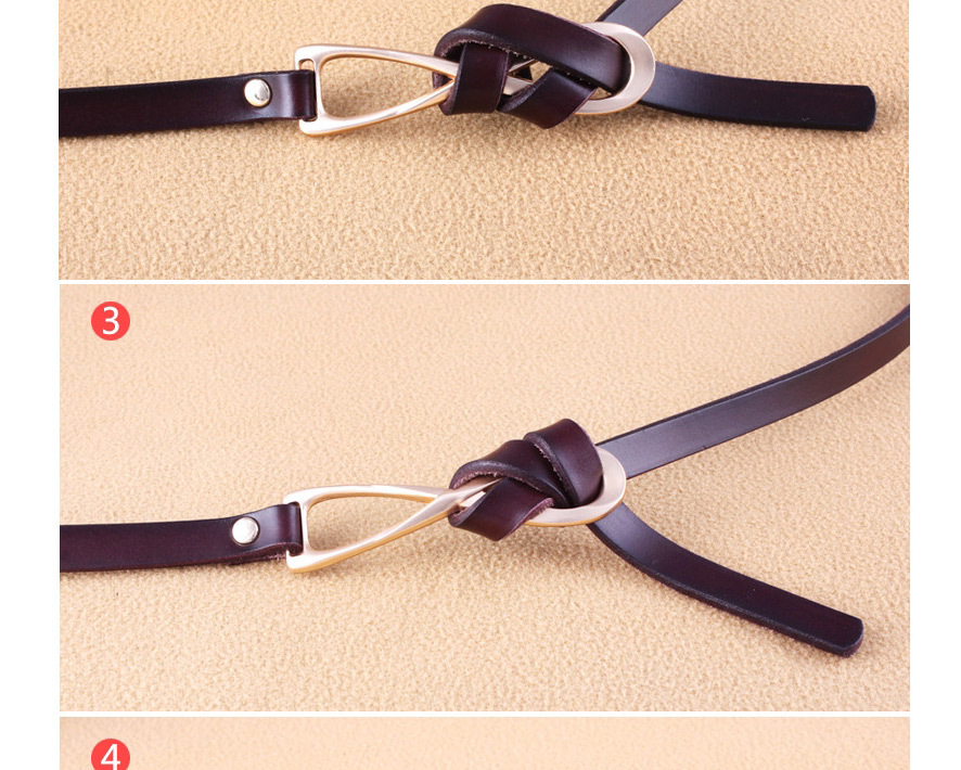 Fashion Camel Multicolor Knotted Thin Belt,Thin belts