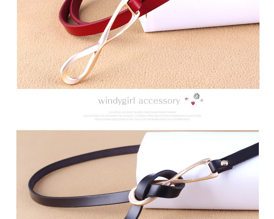 Fashion Dark Coffee Multicolor Knotted Thin Belt,Thin belts