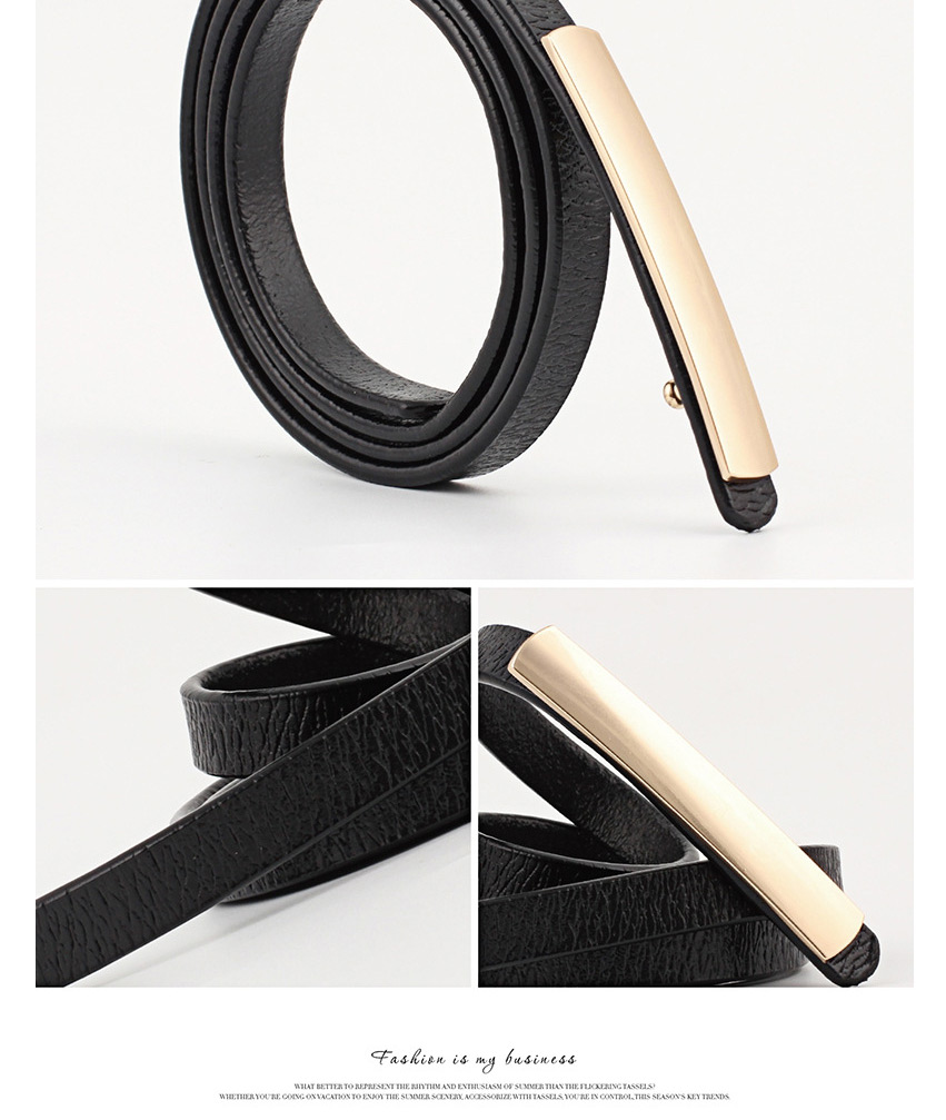Fashion Coffee 100cm Flat Super Long Buckle Thin Waist Belt,Thin belts