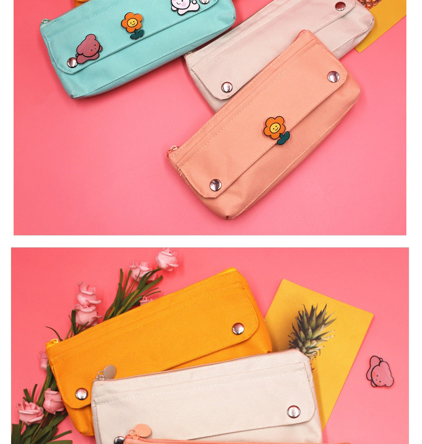 Fashion Ivory High Elastic Oxford Cloth Solid Color Pencil Case,Pencil Case/Paper Bags