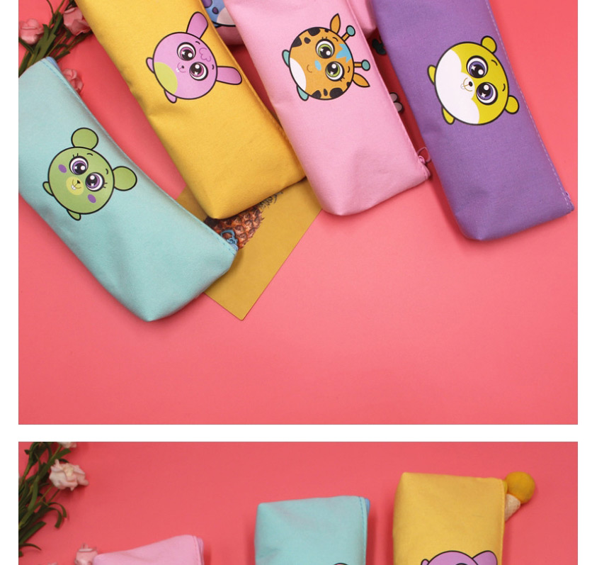 Fashion Purple Cartoon Pattern Canvas Large Capacity Square Stationery Box,Pencil Case/Paper Bags