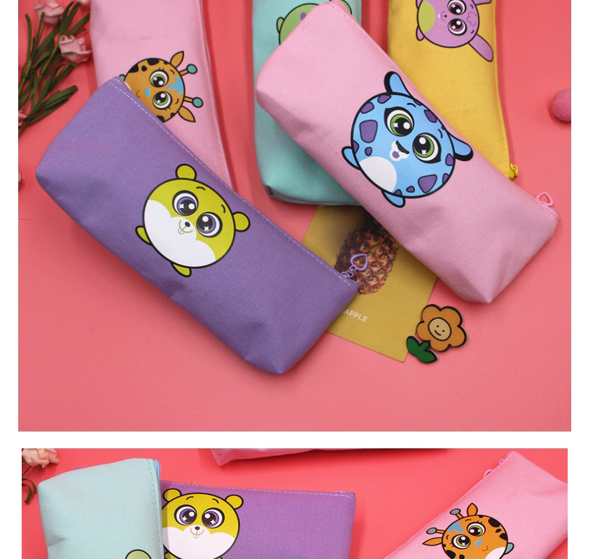 Fashion Pink-2 Cartoon Pattern Canvas Large Capacity Square Stationery Box,Pencil Case/Paper Bags