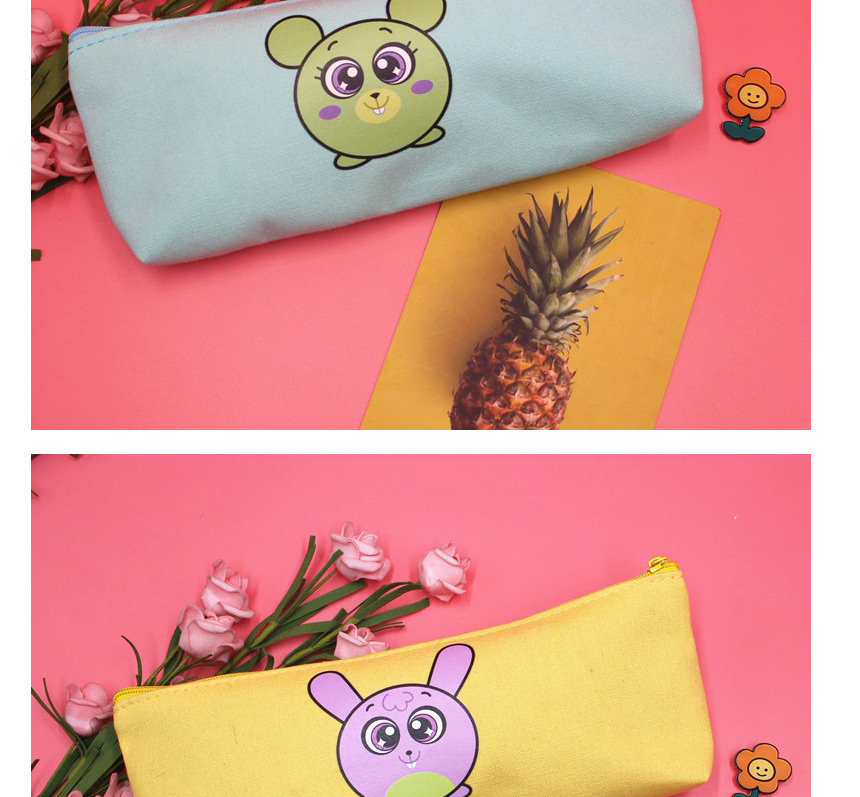 Fashion Pink-1 Cartoon Pattern Canvas Large Capacity Square Stationery Box,Pencil Case/Paper Bags